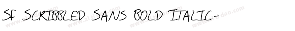 SF Scribbled Sans Bold Italic字体转换